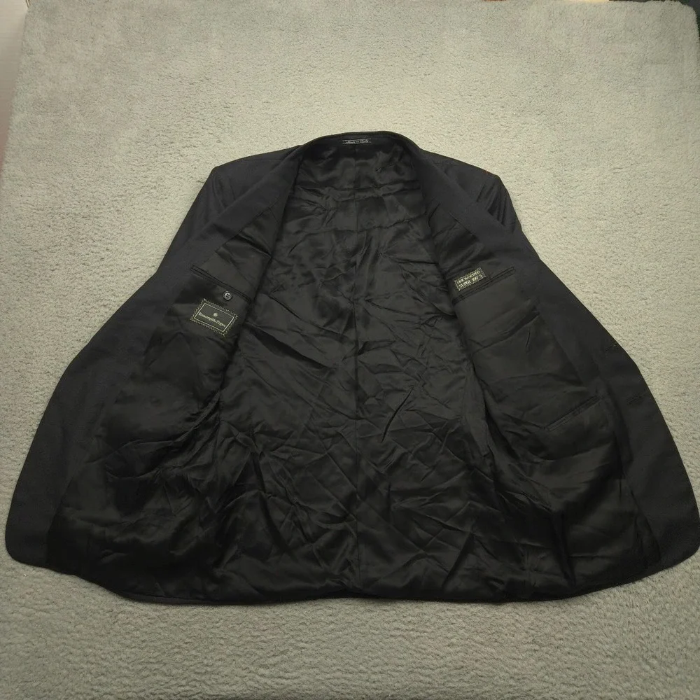 Ermenegildo Zegna Super 100s Wool Blazer IT54 Black Made Italy Sport Coat